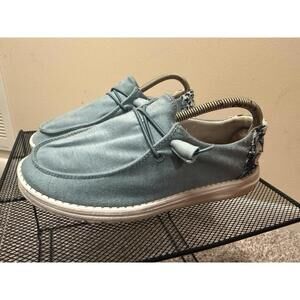 Hey Dude Wendy Stretch Fleece Sea Blue Women's Slip-On Casual Shoes US 8 EU 39
